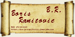 Boris Ranitović vizit kartica